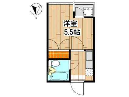 三恵ハイム(1K/2階)の間取り写真
