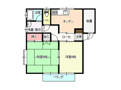 コーポレーション藤C棟(2K/2階)の間取り写真