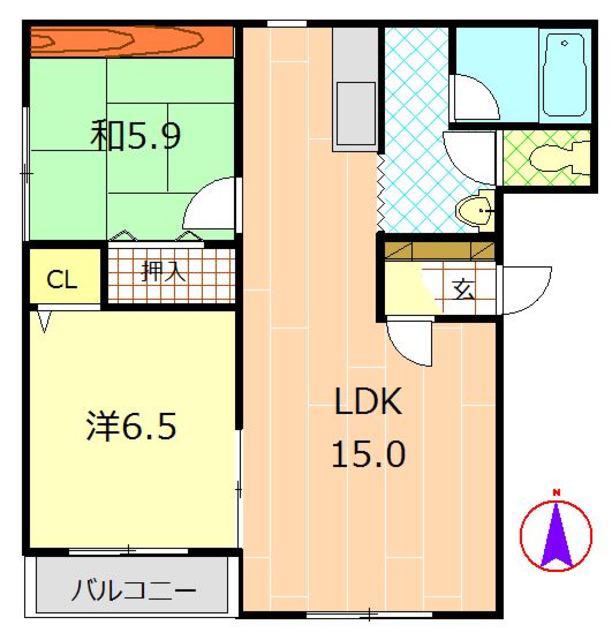 COZY レオ(2LDK/2階)の間取り写真