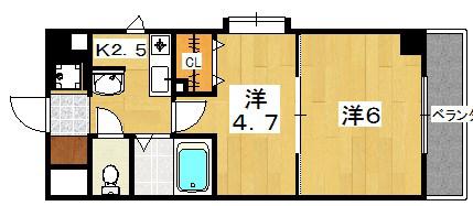 MPLAZA津田駅前10番館(2K/6階)の間取り写真