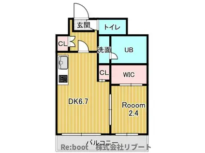 ザ・パークハビオ行徳駅前(1DK/9階)の間取り写真