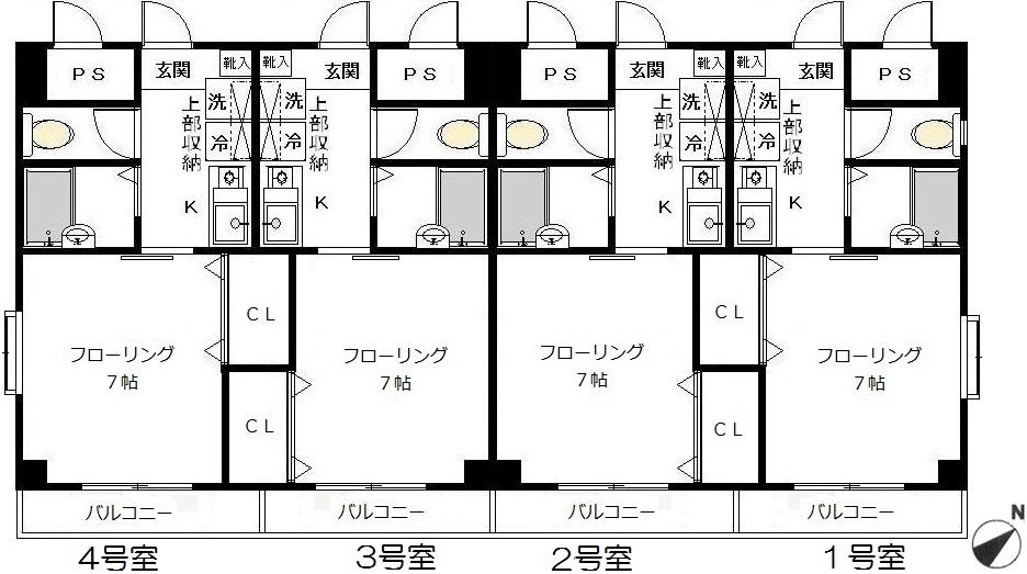 小川第3マンション(1K/3階)の間取り写真