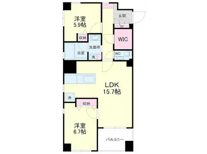 アートフォルム元城(2LDK/3階)の間取り写真