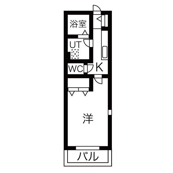 グリーンハピー柏木(1K/1階)の間取り写真