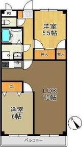 ファミール須ケ口(2LDK/4階)の間取り写真
