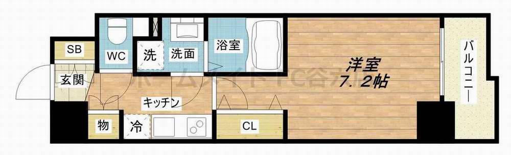セレニテ心斎橋グランデ(1K/10階)の間取り写真