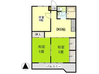 ドルフィン多賀(3DK/2階)の間取り写真