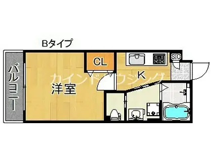 GROOVE住吉(1K/3階)の間取り写真