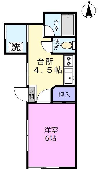 大野西アパート(1K/1階)の間取り写真