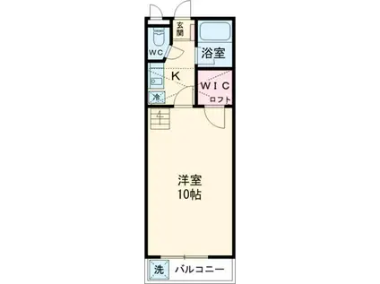 セザンヌ片西(1K/2階)の間取り写真