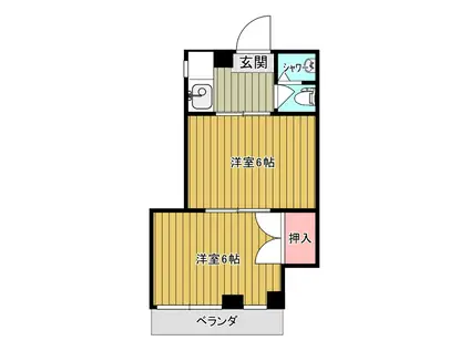 ダイカツコーポ(2K/3階)の間取り写真