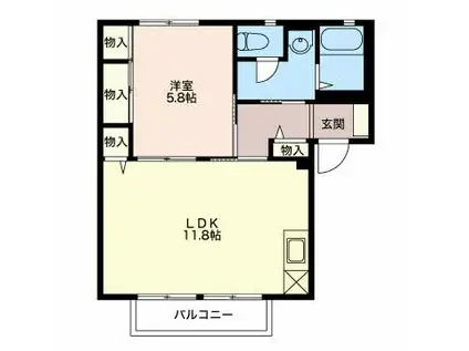 レイクステーシア A(1LDK/1階)の間取り写真