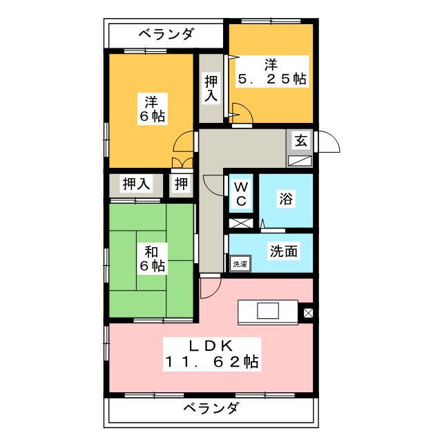 PROUD(3LDK/2階)の間取り写真