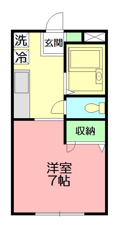 バンブーフェスタ(1K/2階)の間取り写真