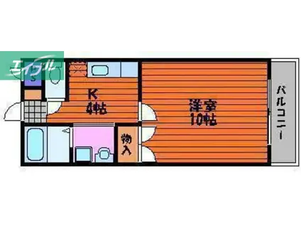 アクセス ワケII(1K/1階)の間取り写真