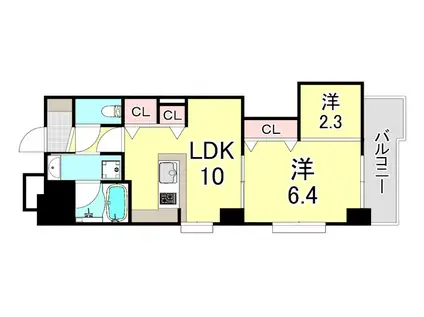 ワコーレエキサイド岡本(1LDK/10階)の間取り写真