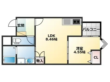 ステラキャットハート(1DK/3階)の間取り写真