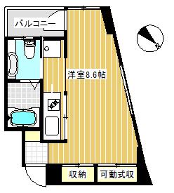 VENTO(ワンルーム/4階)の間取り写真