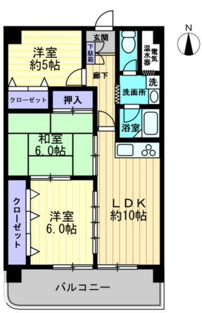 クリスタルパレス(3LDK/3階)の間取り写真