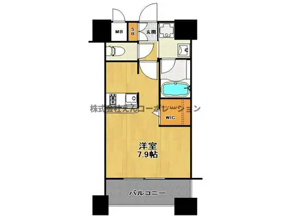 エンクレスト博多STREET(1K/4階)の間取り写真