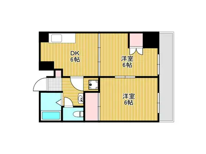 カルム緑地公園(2DK/1階)の間取り写真