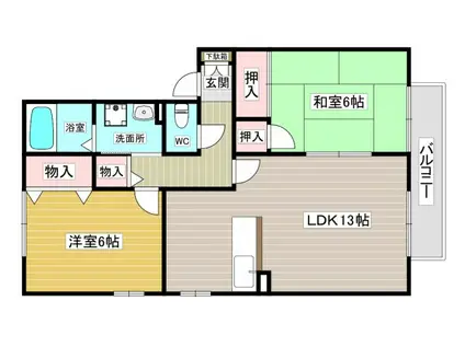 ASAHI21CENTURY(2LDK/2階)の間取り写真