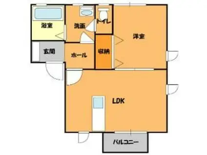 プルミエールB(1LDK/1階)の間取り写真