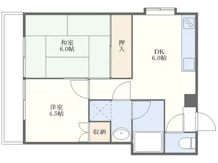 ハイツ吉村(2DK/3階)の間取り写真