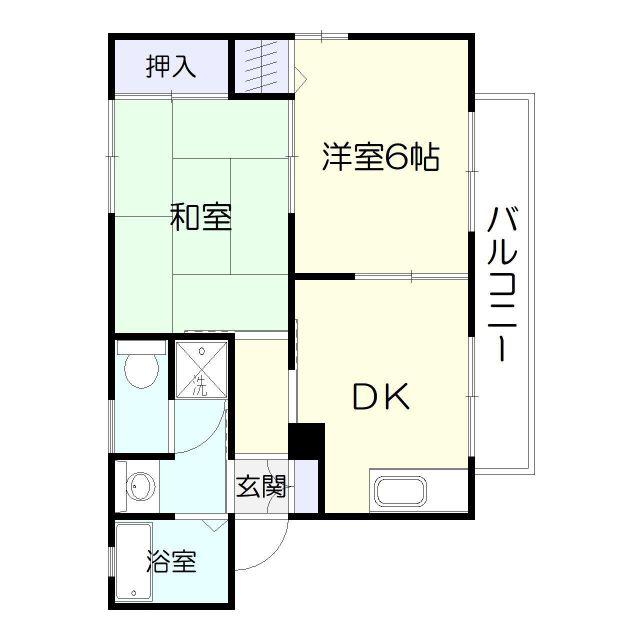 メルヘンハイツ(2DK/2階)の間取り写真