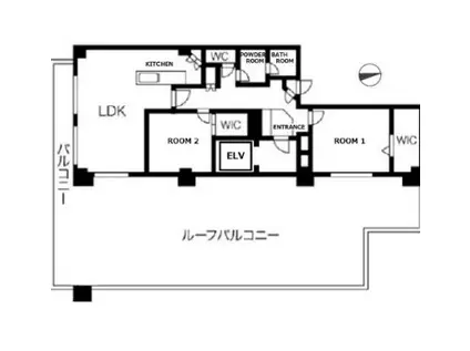 クインズコート新宿(2LDK/8階)の間取り写真
