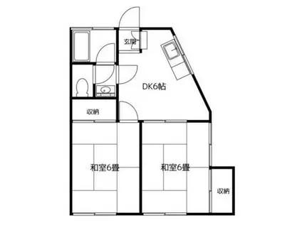 ハイツ蒼風(2DK/1階)の間取り写真