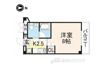 ブランボナール(1K/3階)の間取り写真