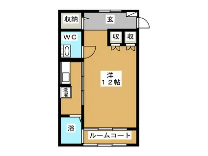 レトア亀山(1K/1階)の間取り写真