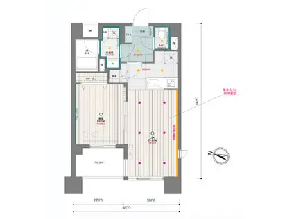 ドゥーエ月島(1LDK/6階)の間取り写真