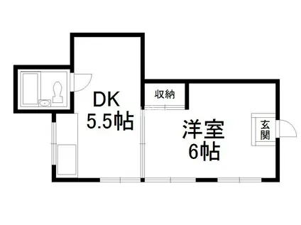 雅ハウス(1DK/3階)の間取り写真