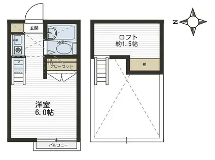 ヒル天沼(ワンルーム/2階)の間取り写真