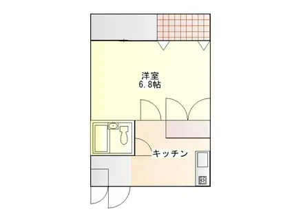 セルペント(1K/1階)の間取り写真