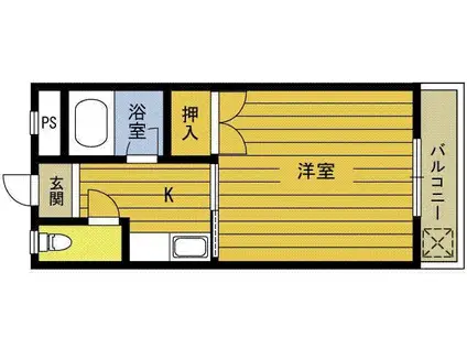 ハイラーク510(1K/2階)の間取り写真