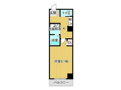 プラザ四天王(1K/4階)の間取り写真