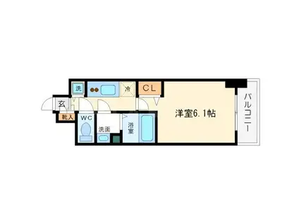 プレサンス難波ヴィータ(1K/9階)の間取り写真