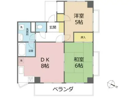 プレステージ浦和(2DK/3階)の間取り写真