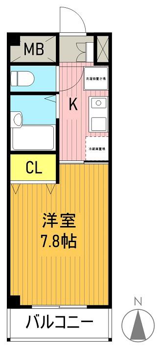 びいⅥ植田(1K/7階)の間取り写真