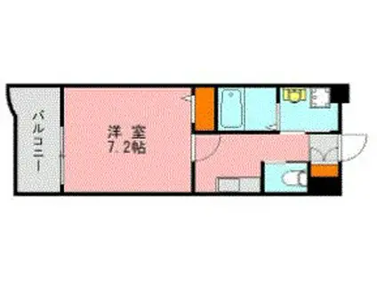 ピュアドームサンミッシェル博多(1K/7階)の間取り写真