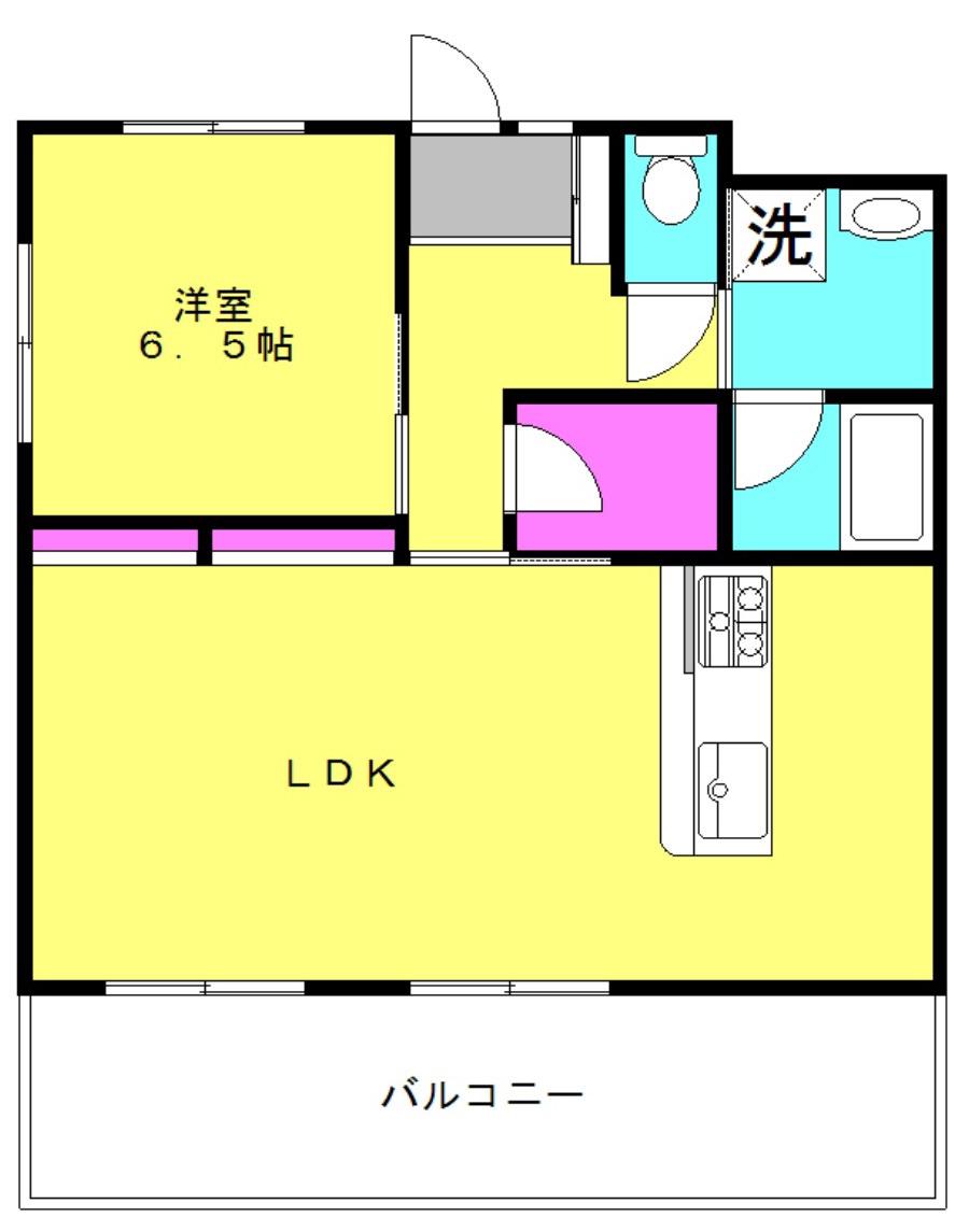 エクセレント宝殿 2号棟(1LDK/7階)の間取り写真