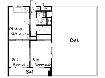 クレドール垂水(2DK/5階)の間取り写真