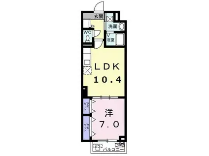 シエラ クレスト(1LDK/3階)の間取り写真