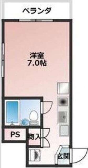 スルガアーバンビレッジ(ワンルーム/2階)の間取り写真