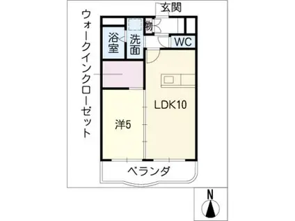 エーデルハイム八木(1LDK/3階)の間取り写真