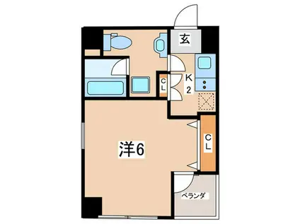 プレシエ伊勢佐木町(1K/2階)の間取り写真