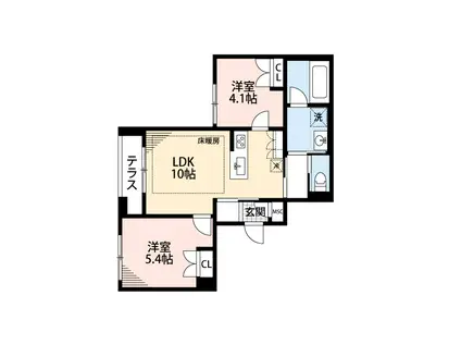 BLANCHE(2LDK/1階)の間取り写真